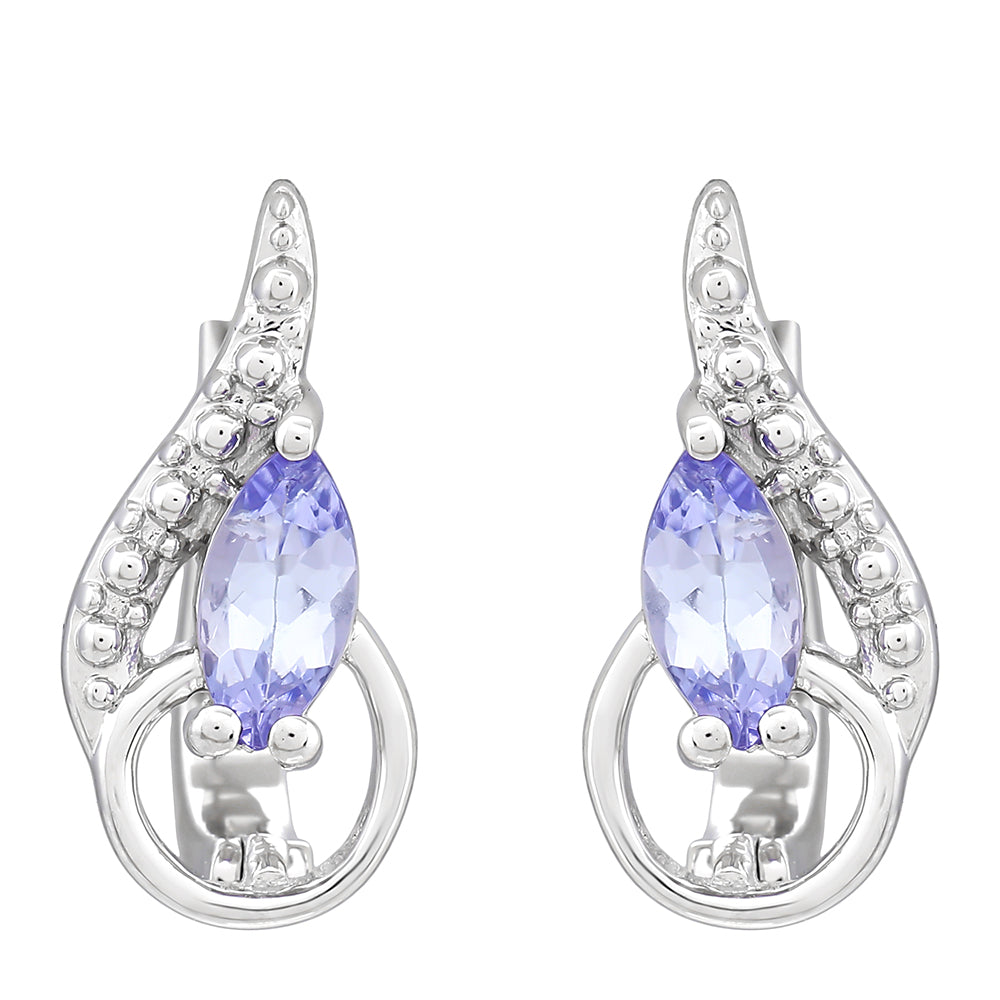 Pendientes de Plata con Tanzanita AAA
