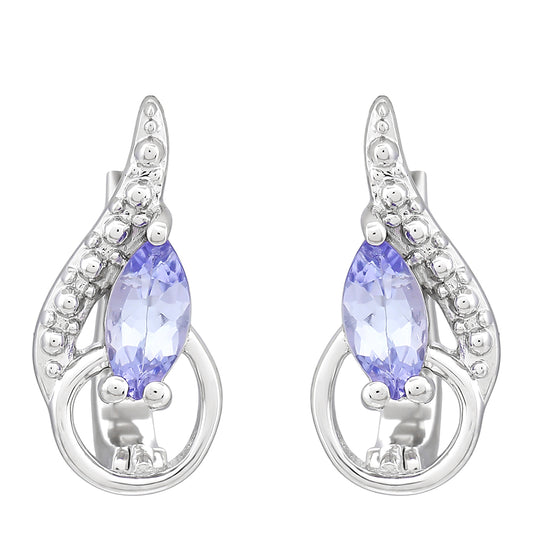 Pendientes de Plata con Tanzanita AAA