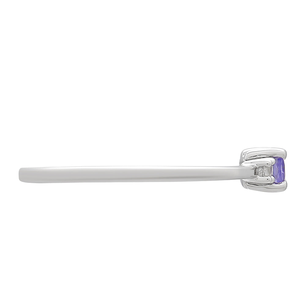 Anillo de Plata con Tanzanita AAA y Topacio Blanco 2 