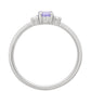 Anillo de Plata con Tanzanita AAA y Topacio Blanco