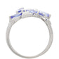 Anillo de Plata con Tanzanita AAA y Topacio Blanco