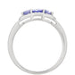 Anillo de Plata con Tanzanita AAA y Topacio Blanco