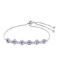 Pulsera de Plata con Tanzanita AAA y Topacio Blanco