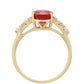 Anillo de Oro 9K con Rubí de Tailandia y Diamante blanco