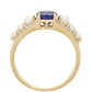 Anillo de Oro 9K con Zafiro de Tailandia y Diamante blanco