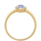 Anillo de Oro 9K con Tanzanita y Diamante blanco