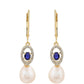 Pendientes de Oro 9K con Zafiro de Tailandia y Diamante blanco