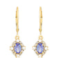 Pendientes de Oro 9K con Tanzanita y Diamante blanco