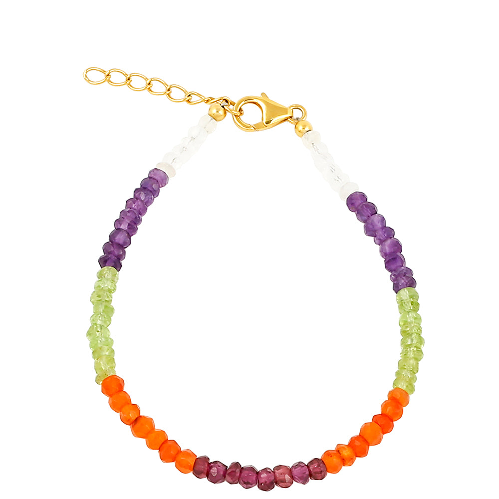 Pulsera de Plata Bañada en Oro con Priedra Preciosa Caleidoscopio 2 