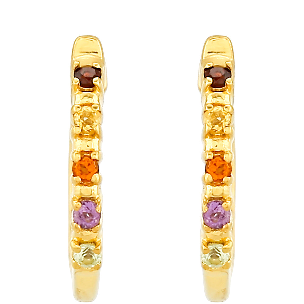 Pendientes de Plata Bañada en Oro con Amatista y Citrino de Madeira