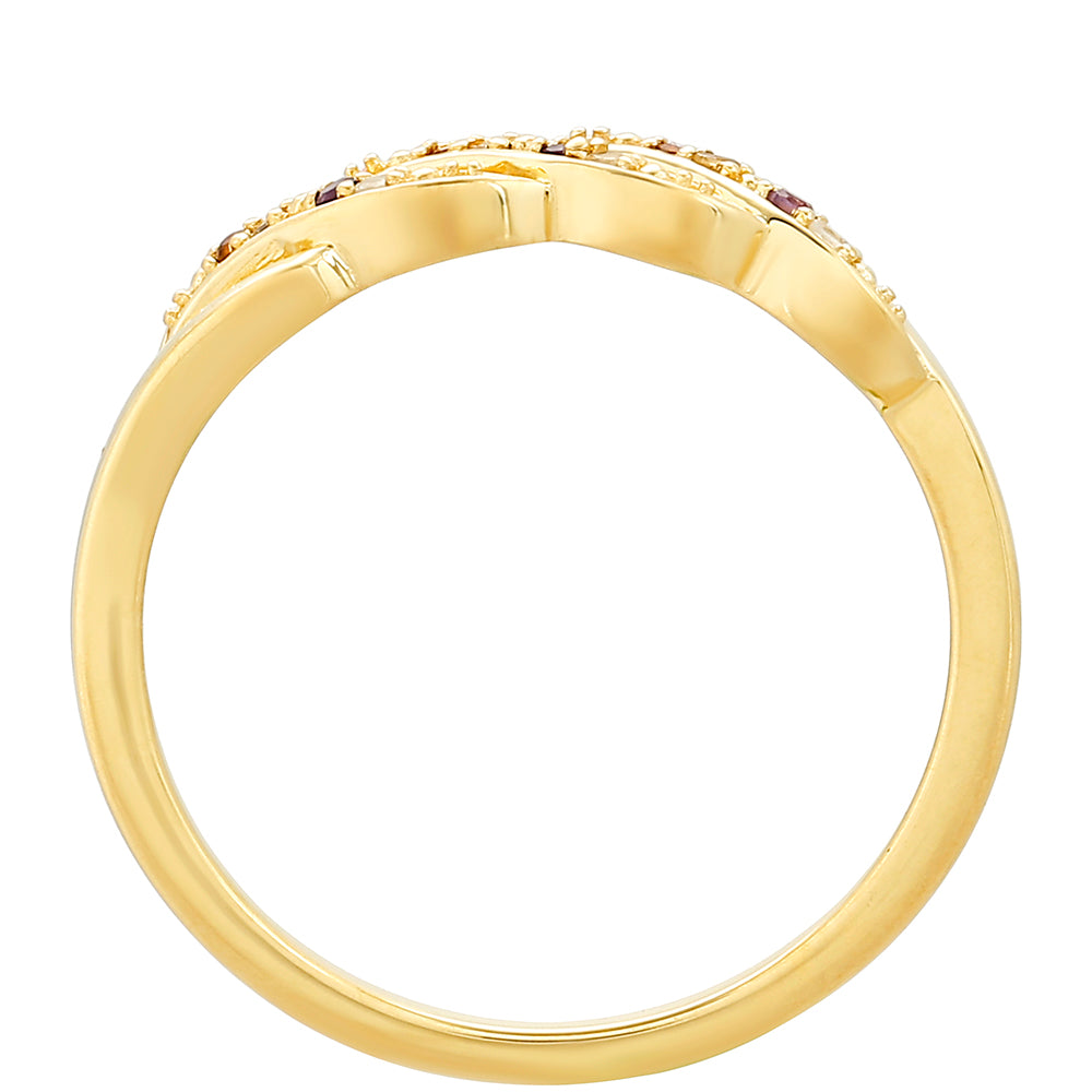 Anillo de Plata Bañada en Oro con Amatista y Citrino de Madeira 4 