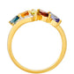 Anillo de Plata Bañada en Oro con Tanzanita y Citrino