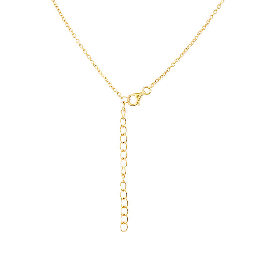 Collar de Plata Bañada en Oro con Ópalo Azul Paraiba de Etiopía y Topacio Blanco