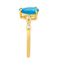 Anillo de Plata Bañada en Oro con Ópalo Azul Paraiba de Etiopía y Topacio Blanco