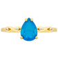 Anillo de Plata Bañada en Oro con Ópalo Azul Paraiba de Etiopía y Topacio Blanco