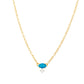 Collar de Plata Bañada en Oro con Ópalo Azul Paraiba de Etiopía y Topacio Blanco
