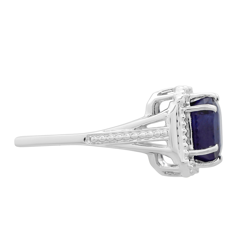 Anillo de Plata con Zafiro de Tailandia y Topacio Blanco 2 