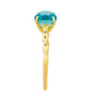 Anillo de Plata Bañada en Oro con Cuarzo Paraiba