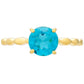 Anillo de Plata Bañada en Oro con Cuarzo Paraiba