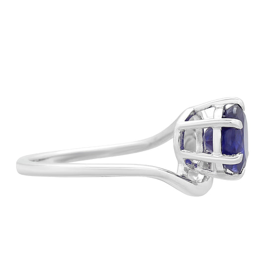 Anillo de Plata con Zafiro de Tailandia y Perla blanca de agua dulce