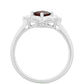 Anillo de Plata con Granate y Topacio Blanco