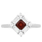 Anillo de Plata con Granate y Topacio Blanco