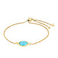 Pulsera de Plata Bañada en Oro con Cuarzo Paraiba
