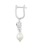 Pendientes de Plata con Granate y Perla blanca de agua dulce