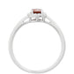 Anillo de Plata con Granate y Topacio Blanco