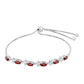 Pulsera de Plata con Granate y Topacio Blanco