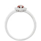 Anillo de Plata con Granate y Topacio Blanco