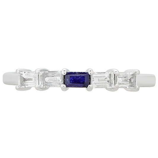 Anillo de Plata con Zafiro de Tailandia y Topacio Blanco