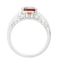 Anillo de Plata con Granate y Topacio Blanco