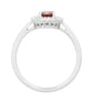 Anillo de Plata con Granate y Topacio Blanco