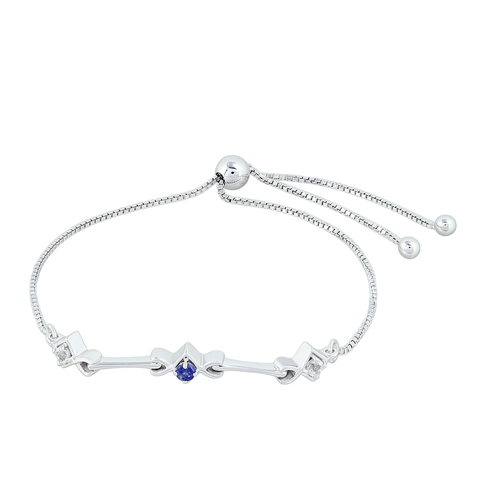 Pulsera de Plata con Zafiro de Tailandia y Topacio Blanco 1 