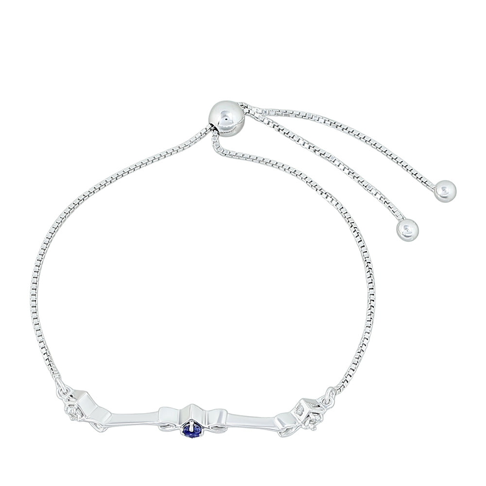 Pulsera de Plata con Zafiro de Tailandia y Topacio Blanco 2 