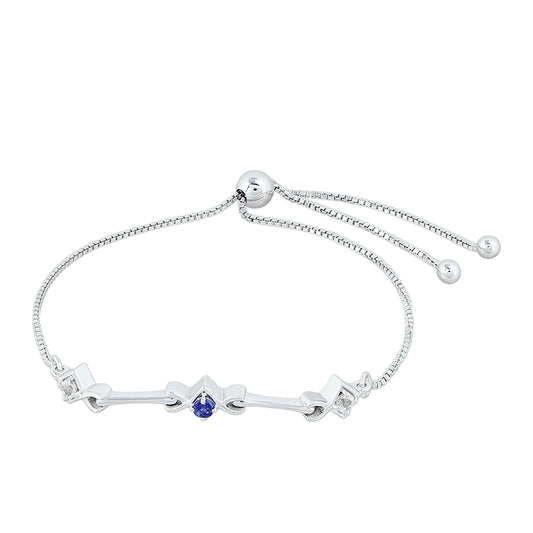 Pulsera de Plata con Zafiro de Tailandia y Topacio Blanco