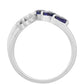 Anillo de Plata con Zafiro de Tailandia y Topacio Blanco