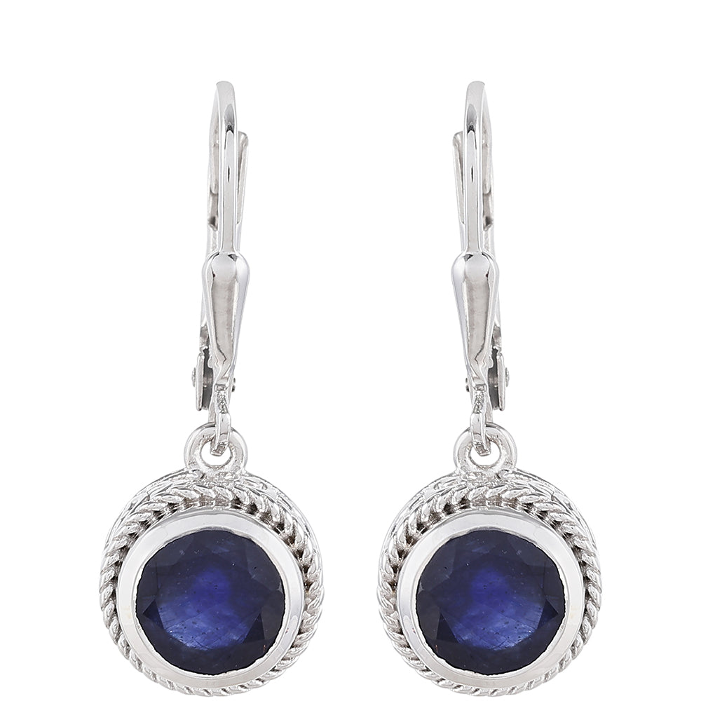 Pendientes de Plata con Zafiro de Tailandia