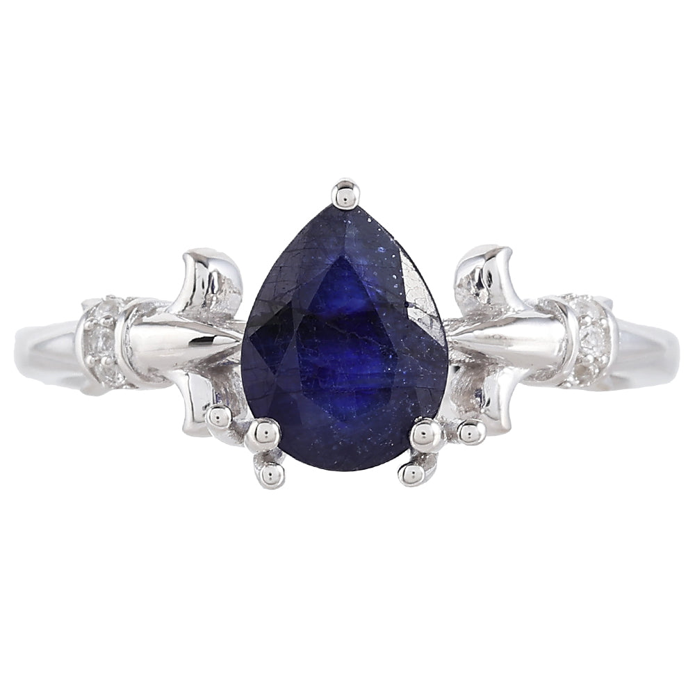 Anillo de Plata con Zafiro de Tailandia y Topacio Blanco 1 