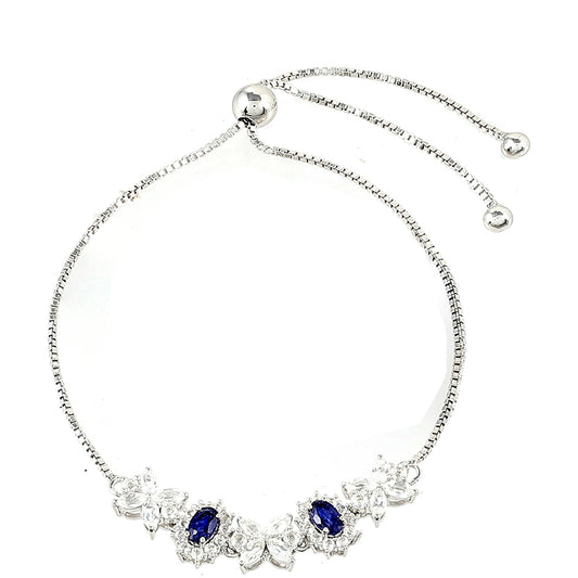 Pulsera de Plata con Zafiro de Tailandia y Topacio Blanco