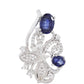 Broche de Plata con Zafiro de Tailandia y Topacio Blanco
