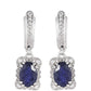 Pendientes de Plata con Zafiro de Tailandia y Topacio Blanco
