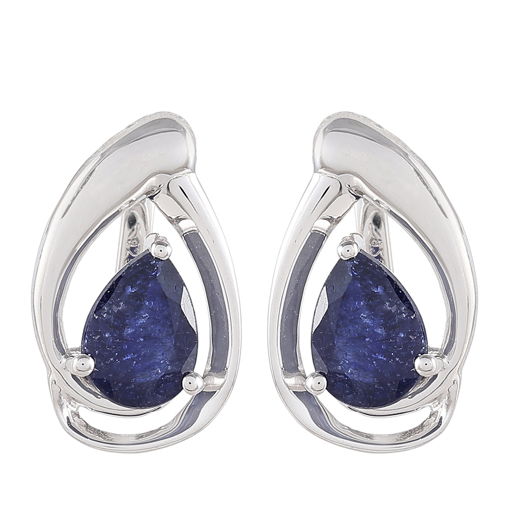 Pendientes de Plata con Zafiro de Tailandia