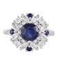Anillo de Plata con Zafiro de Tailandia y Topacio Blanco