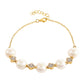 Pulsera de Plata Bañada en Oro con Perla Barroca Cultivada de Agua Dulce y Topacio Blanco