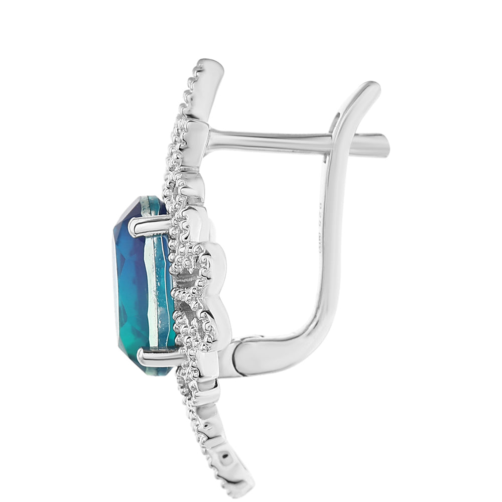 Pendientes de Plata con Cuarzo Pavo Real 2 