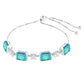 Pulsera de Plata con Cuarzo Pavo Real y Topacio Blanco