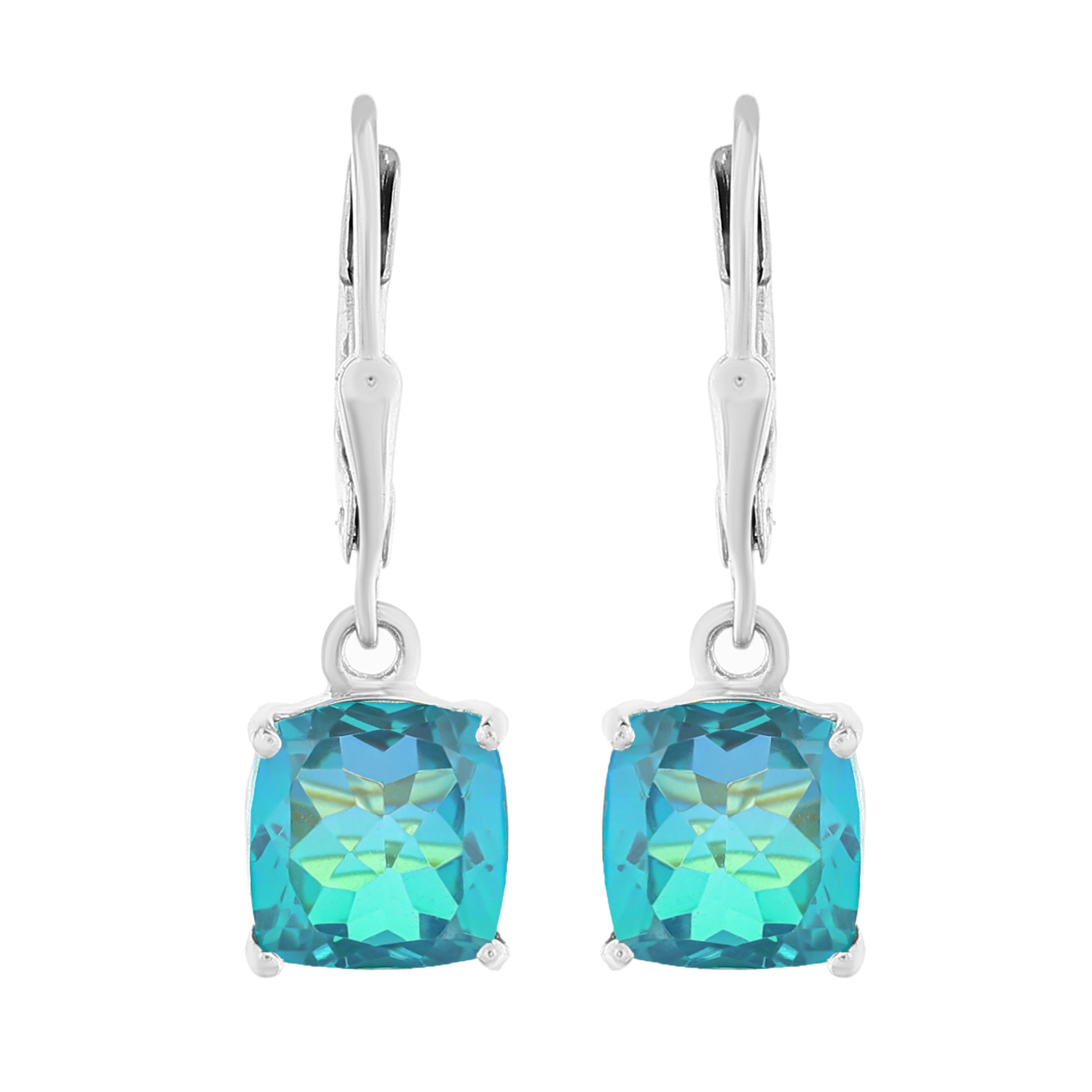 Pendientes de Plata con Cuarzo Pavo Real 4 