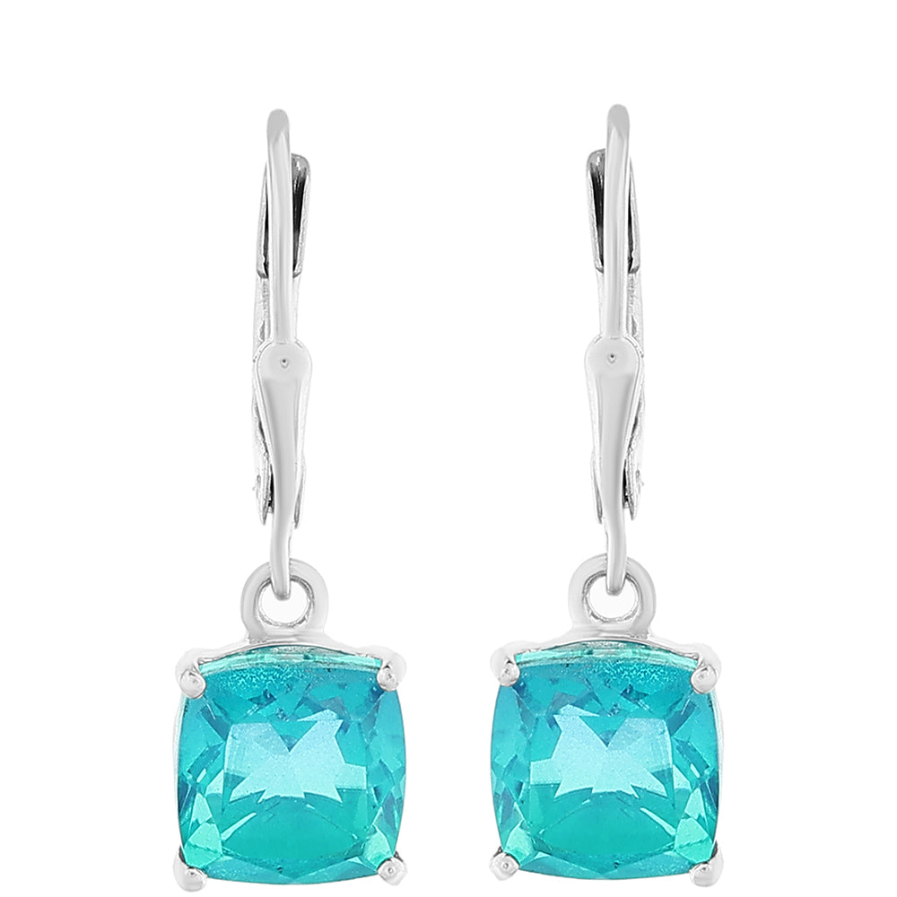 Pendientes de Plata con Cuarzo Pavo Real